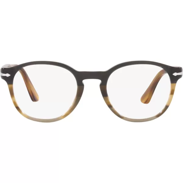 Persol Womens Po3284v Round Prescription Eyewear FramesBlackStriped BrownDemo Lens