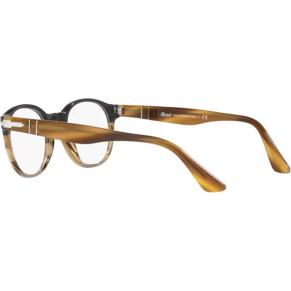 Persol Womens Po3284v Round Prescription Eyewear FramesBlackStriped BrownDemo Lens