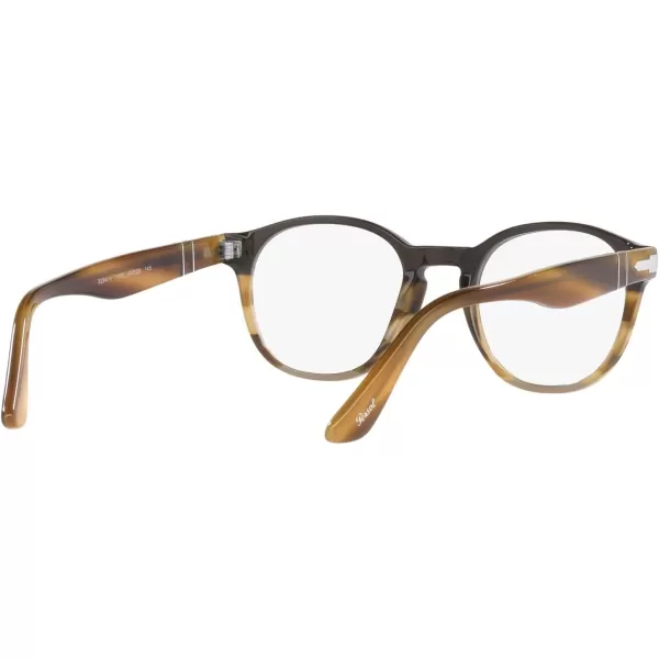 Persol Womens Po3284v Round Prescription Eyewear FramesBlackStriped BrownDemo Lens