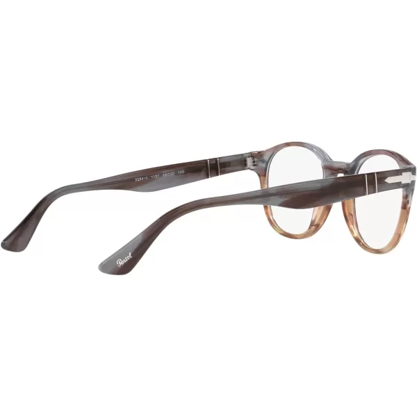 Persol Womens Po3284v Round Prescription Eyewear FramesStriped Grey Gradient Striped BrownDemo Lens