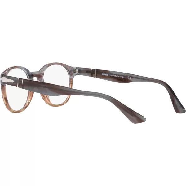 Persol Womens Po3284v Round Prescription Eyewear FramesStriped Grey Gradient Striped BrownDemo Lens