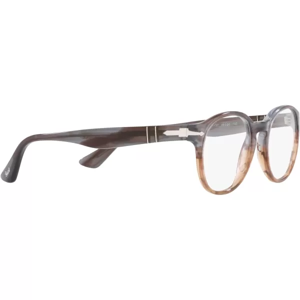 Persol Womens Po3284v Round Prescription Eyewear FramesStriped Grey Gradient Striped BrownDemo Lens