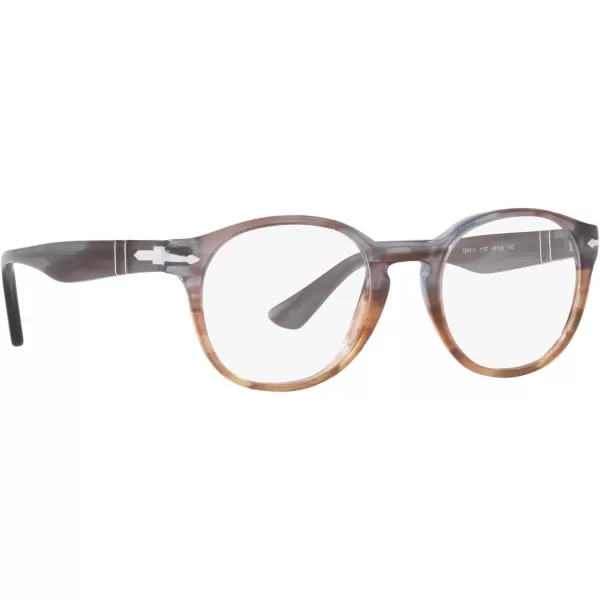 Persol Womens Po3284v Round Prescription Eyewear FramesStriped Grey Gradient Striped BrownDemo Lens