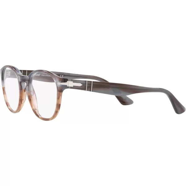 Persol Womens Po3284v Round Prescription Eyewear FramesStriped Grey Gradient Striped BrownDemo Lens