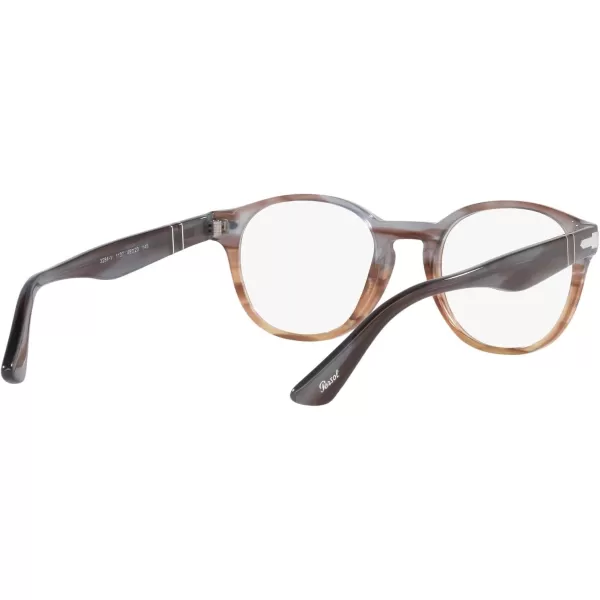 Persol Womens Po3284v Round Prescription Eyewear FramesStriped Grey Gradient Striped BrownDemo Lens