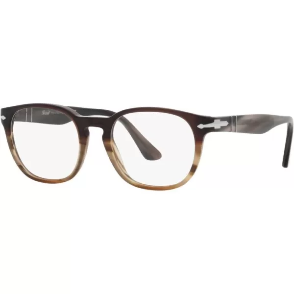 Persol Mens PO3283V Square Prescription Eyewear FramesBlack Gradient BrownDemo Lens