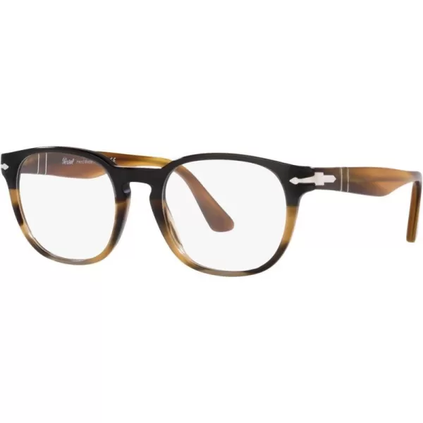 Persol Mens PO3283V Square Prescription Eyewear FramesBlack Gradient GreyDemo Lens