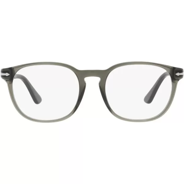 Persol Mens PO3283V Square Prescription Eyewear FramesTransparent Taupe GreyDemo Lens