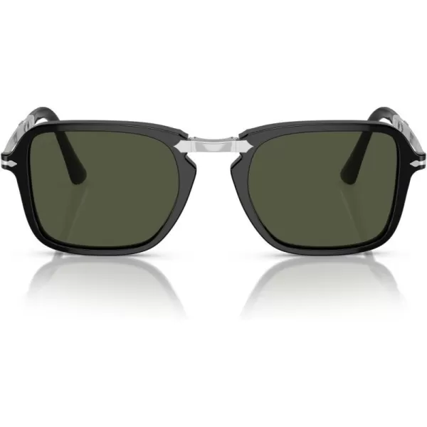 Persol Mens PO3330S Rectangular Sunglasses Black 51 mmPersol Mens PO3330S Rectangular Sunglasses Black 51 mm