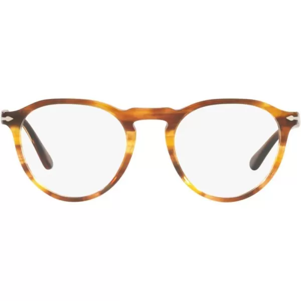 Persol Mens Po3286v Round Prescription Eyewear FramesStriped RedDemo Lens