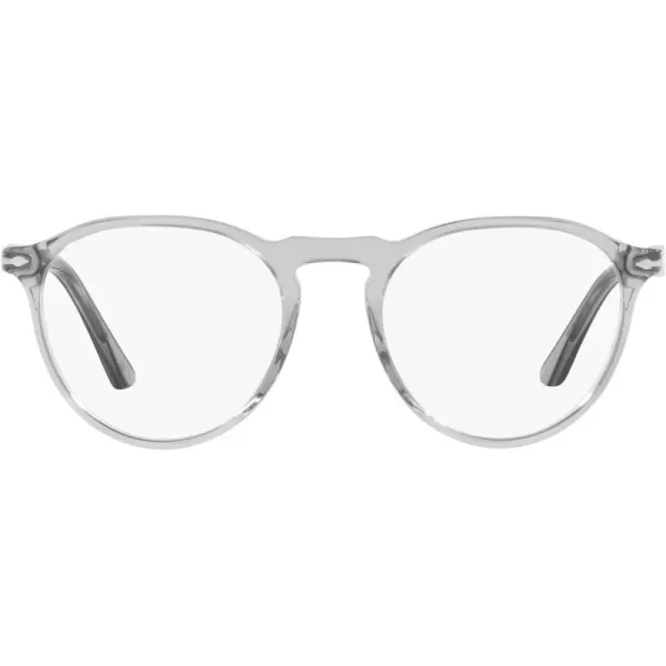 Persol Mens Po3286v Round Prescription Eyewear FramesTransparent GreyDemo Lens