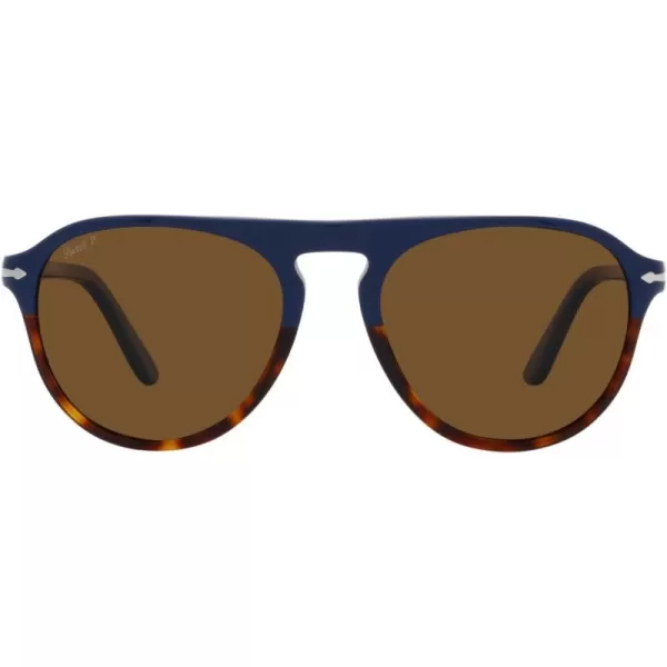 Persol Mens Po3302s Aviator SunglassesBlueHavanaBrown Polarized