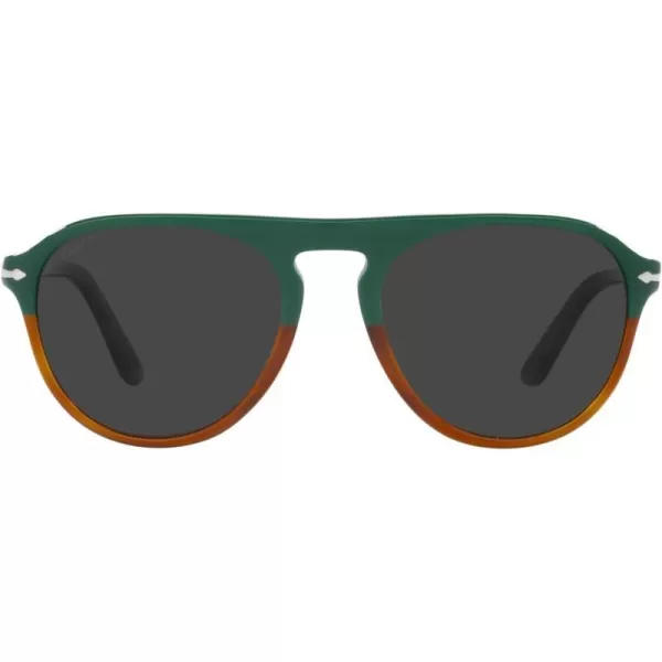 Persol Mens Po3302s Aviator SunglassesGreenHavana ChiaraBlack Polarized