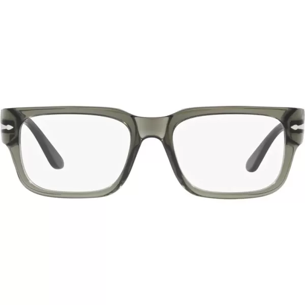 Persol Mens Po3315v Rectangular Prescription Eyewear FramesTransparent Taupe GrayDemo Lens