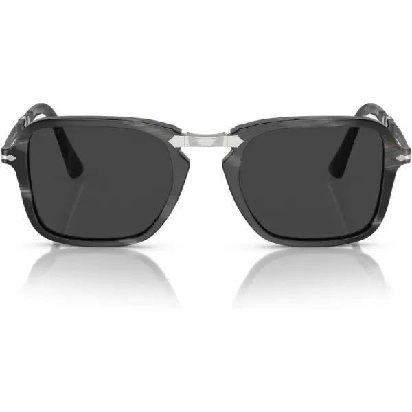 Persol Mens Po3330s Rectangular SunglassesBlack Horn