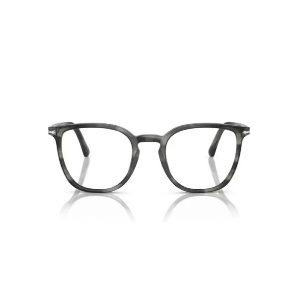 Persol Mens Po3338v Round Prescription Eyewear FramesStriped GreyDemo Lens