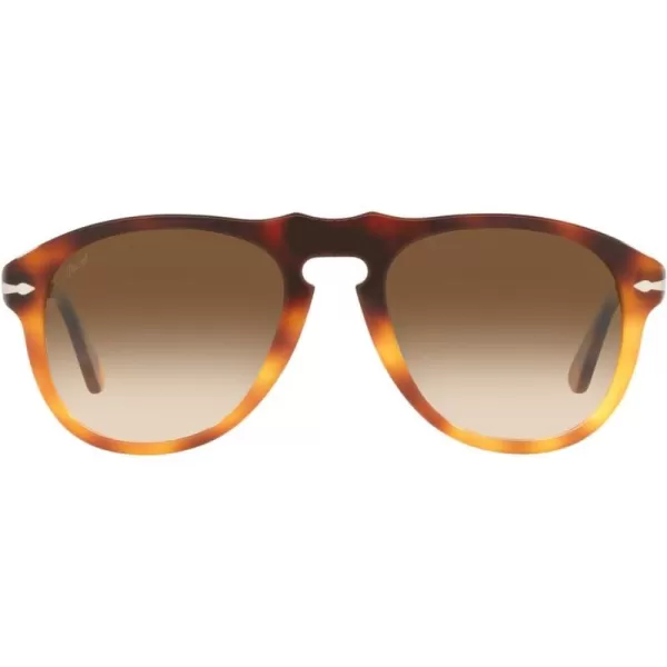 Persol PO0649 Aviator SunglassesDark TortoiseLight Brown TortoiseClear Gradient Brown