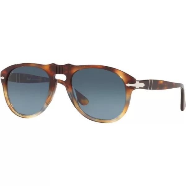 Persol PO0649 Aviator SunglassesTortoise Spotted BrownAzure Gradient Blue