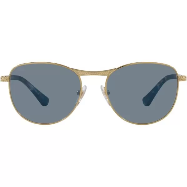 Persol PO1002S Pilot SunglassesGoldLight Blue