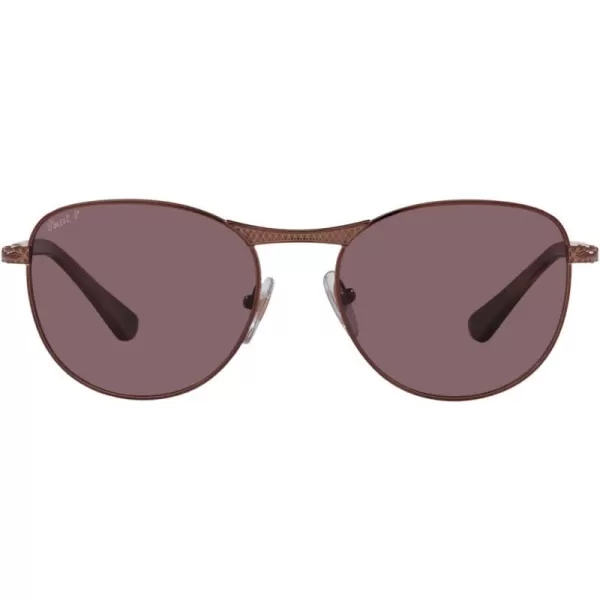 Persol PO1002S Pilot SunglassesShiny BrownDark Violet Polarized