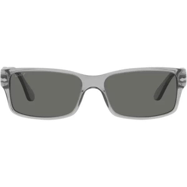 Persol PO2803S Rectangular SunglassesTransparent GreyGreen Polarized