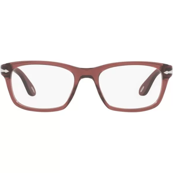 Persol PO3012V Square Prescription Eyewear FramesBurnt Red TransparentDemo Lens