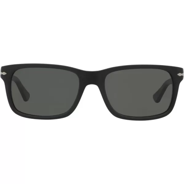 Persol PO3048S Rectangular SunglassesBlackGreen Polarized