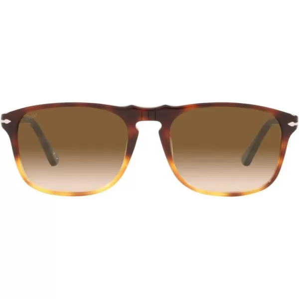 Persol PO3059S Square SunglassesDark TortoiseLight BrownClear Gradient Brown