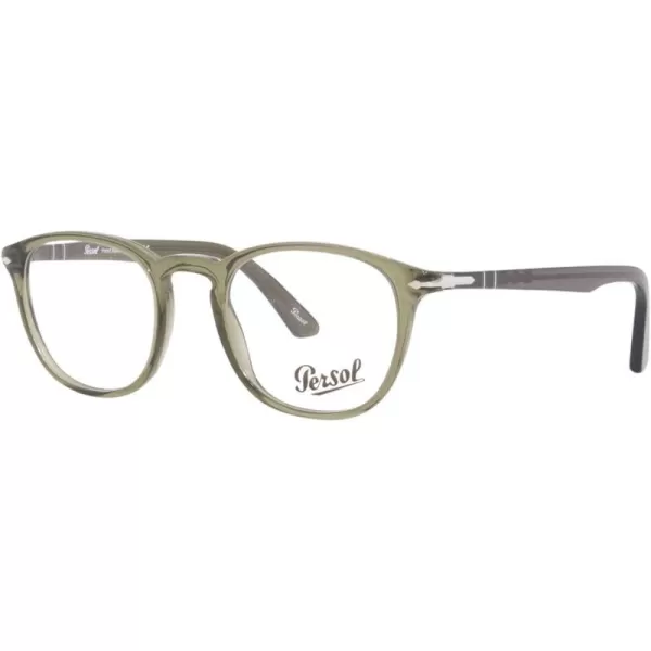 Persol PO3143V Rectangular Prescription Eyewear FramesOlive Green TransparentDemo Lens