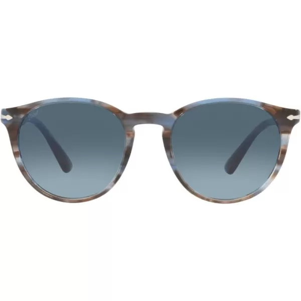 Persol PO3152S Round SunglassesStriped BlueAzure Gradient Blue