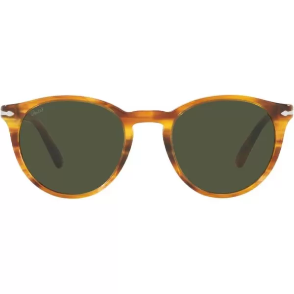 Persol PO3152S Round SunglassesStriped BrownGreen