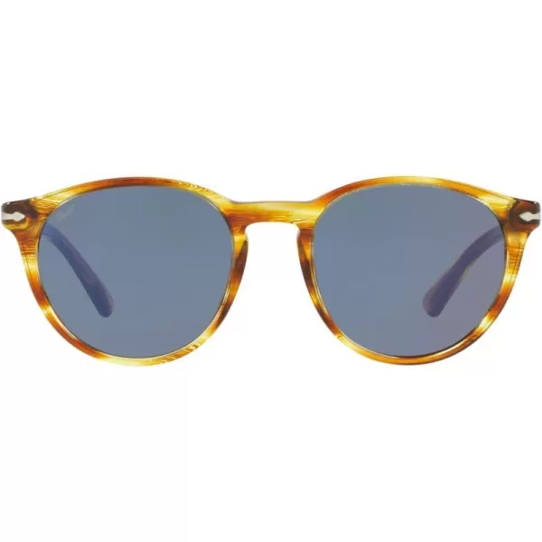 Persol PO3152S Round SunglassesStriped BrownYellowBlue