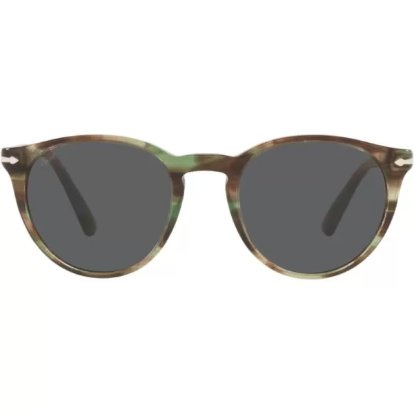 Persol PO3152S Round SunglassesStriped GreenDark Grey