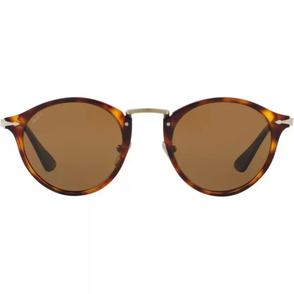 Persol PO3166S Round SunglassesGoldHavanaBrown Polarized