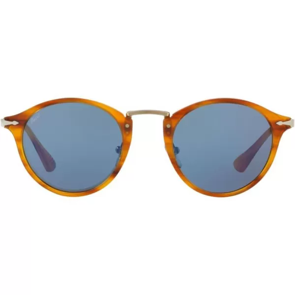 Persol PO3166S Round SunglassesStriped BrownLight Blue