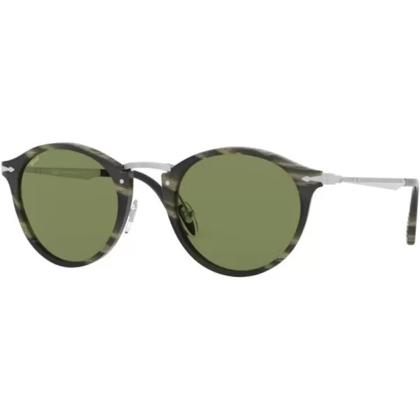 Persol PO3166S Round SunglassesStriped GreenGreen