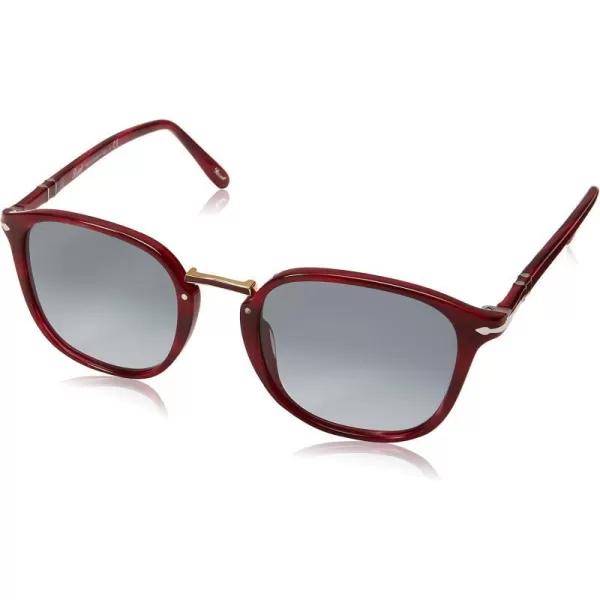 Persol PO3186S Round SunglassesStriped RedGrey Gradient