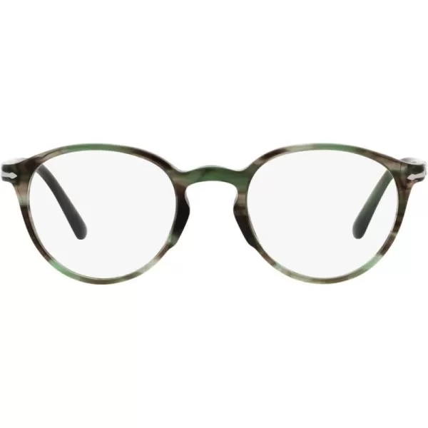 Persol PO3218V Round Prescription Eyewear FramesStriped GreenDemo Lens