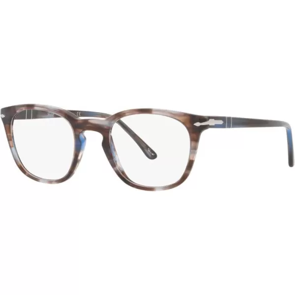 Persol PO3258V Round Prescription Eyewear FramesStriped BlueDemo Lens