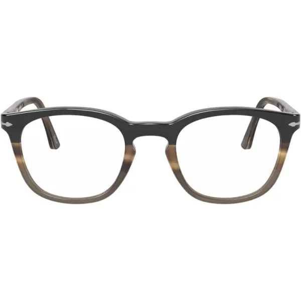 Persol PO3258V Round Prescription Eyewear FramesStriped Brown Grey and BlackDemo Lens