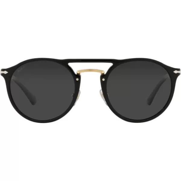 Persol PO3264S Round SunglassesBlackGoldBlack Polarized