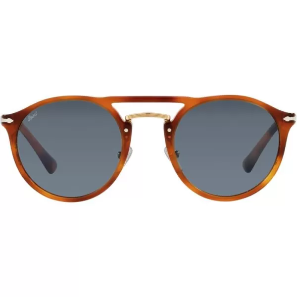 Persol PO3264S Round SunglassesTerra Di SienaLight Blue