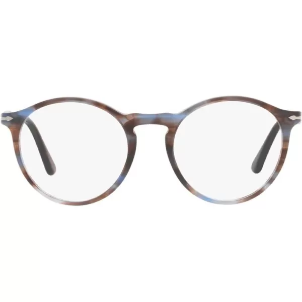 Persol PO3285V Round Prescription Eyewear FramesStriped BlueDemo Lens