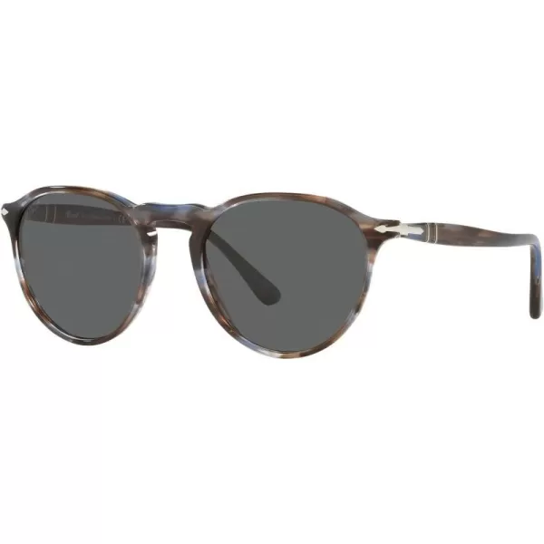 Persol PO3286S Round SunglassesStriped BlueDark Grey