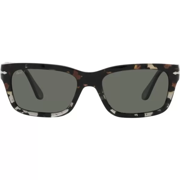 Persol PO3301S Rectangular SunglassesBrown and Grey TortoiseGreen Polarized