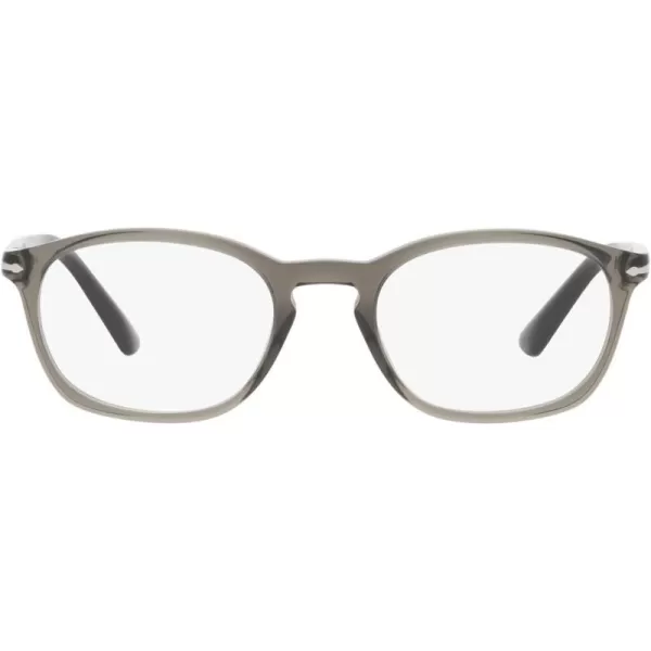 Persol PO3303V Square Prescription Eyewear FramesTaupe Grey TransparentDemo Lens