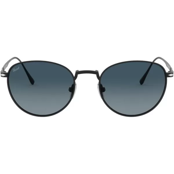 Persol PO5002ST Round SunglassesMatte BlackAzure Gradient Blue