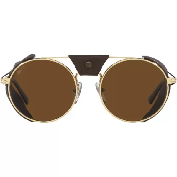 Persol Po2496sz Round SunglassesGoldBrown Polarized