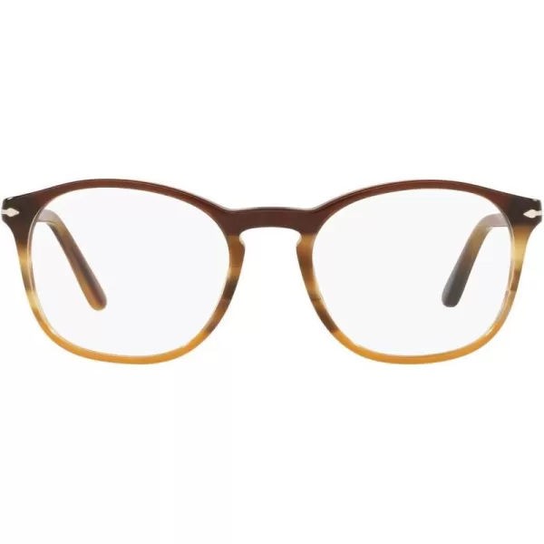 Persol Po3007v Square Prescription Eyewear FramesBlackBrown StripedDemo Lens