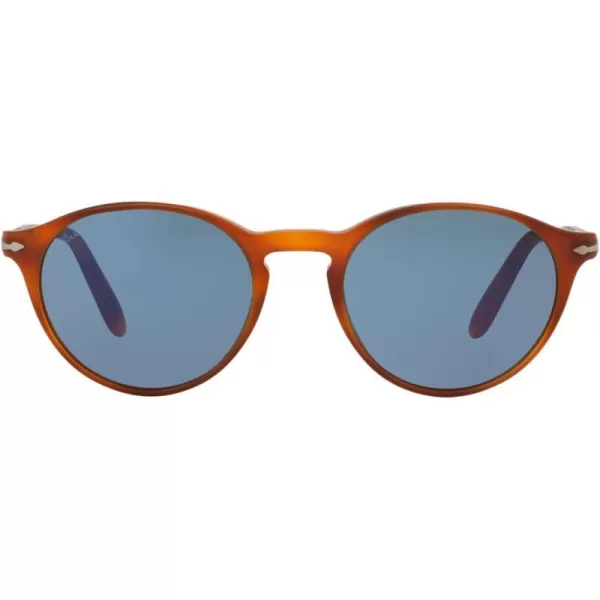 Persol Po3092sm Steve McQueen Round SunglassesTerra Di SienaLight Blue